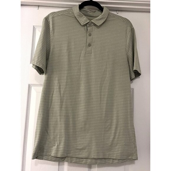 Mens Lululemon Collard Green Stripe Evolution Polo Size small Golf - Picture 1 of 4